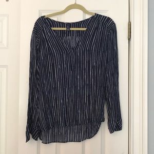 Navy pin stripe blouse from the Gap